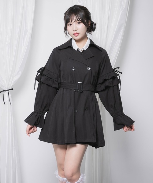 DearMyLoveRose(ディアマイラブローズ)の「バックプリーツショートトレンチコート(トレンチコート・レディース・ブラック/グレイッシュベージュ・3L/LL/LARGE/MEDIUM/SMALL)」の18枚目の写真