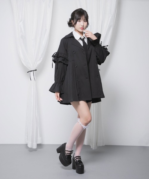 DearMyLoveRose(ディアマイラブローズ)の「バックプリーツショートトレンチコート(トレンチコート・レディース・ブラック/グレイッシュベージュ・3L/LL/LARGE/MEDIUM/SMALL)」の17枚目の写真