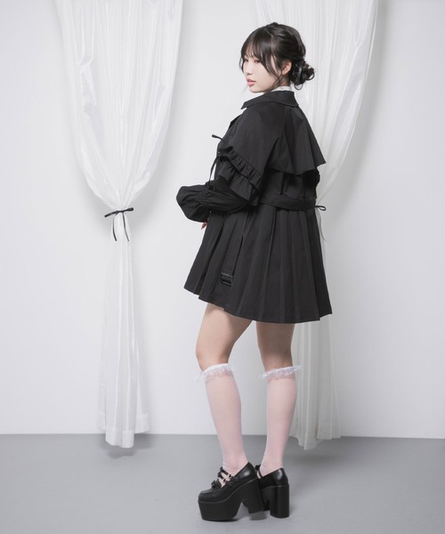 DearMyLoveRose(ディアマイラブローズ)の「バックプリーツショートトレンチコート(トレンチコート・レディース・ブラック/グレイッシュベージュ・3L/LL/LARGE/MEDIUM/SMALL)」の16枚目の写真
