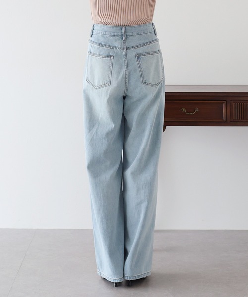 BLUEEAST(ブルーイースト)の「パールフラワーデニムパンツ(デニムパンツ・レディース・ブルー・LARGE/MEDIUM/SMALL)」の14枚目の写真