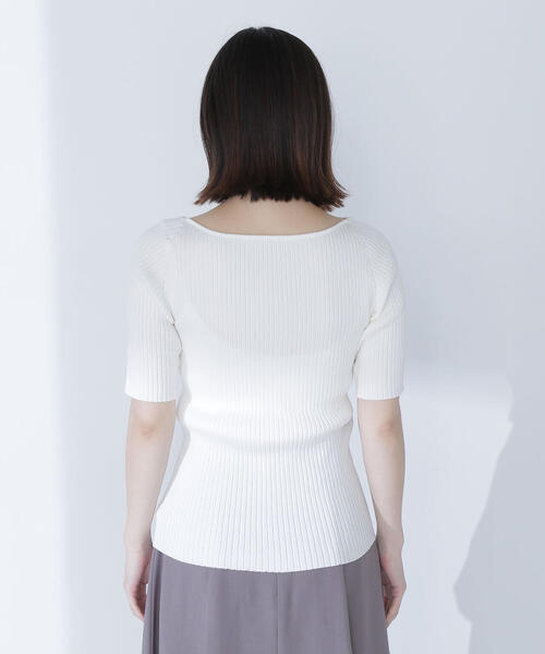Vネックワイドリブニット セール】◇Vネックワイドリブニット（ニット/セーター