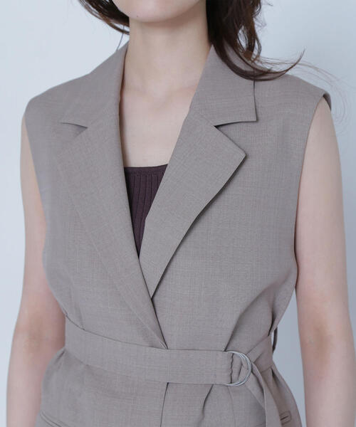 NATURAL BEAUTY BASIC（ナチュラルビューティーベーシック）の「◇ベルテッドジレ（その他アウター・レディース・ネイビー/ブラウン・SMALL/MEDIUM）」の18枚目の写真