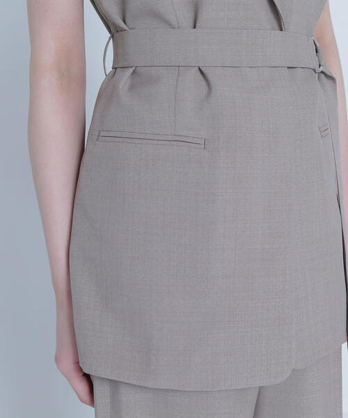 NATURAL BEAUTY BASIC（ナチュラルビューティーベーシック）の「◇ベルテッドジレ（その他アウター・レディース・ネイビー/ブラウン・SMALL/MEDIUM）」の14枚目の写真