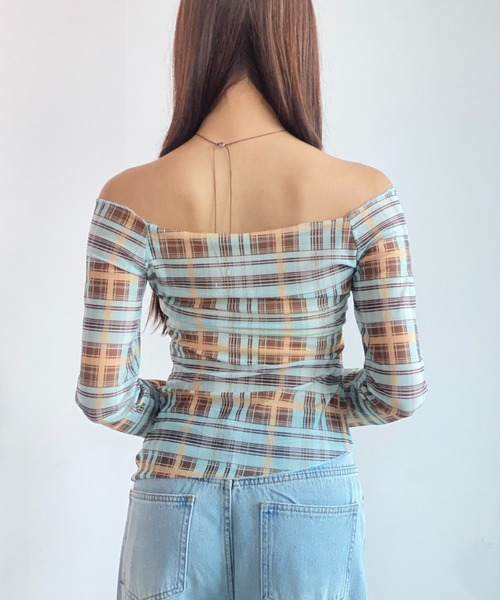 T様 ご購入予定品 セール】【チェック】シアーアシメカットロンTシャツ（Tシャツ