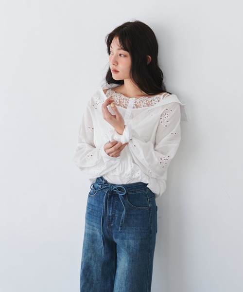 タイムセール　美品　ミズイロインド　レースコットンブラウスおまけ付き シャツ・ブラウス｜ MARcourt ONLINE STORE - マーコート