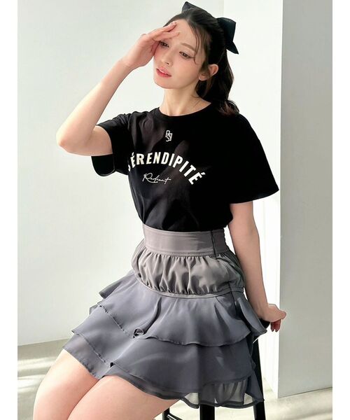 RESEXXY（リゼクシー）の「エンブロイダリーロゴTシャツ（Tシャツ/カットソー・レディース・ホワイト/ピンク/ブラック/チャコールグレー・FREE）」の8枚目の写真