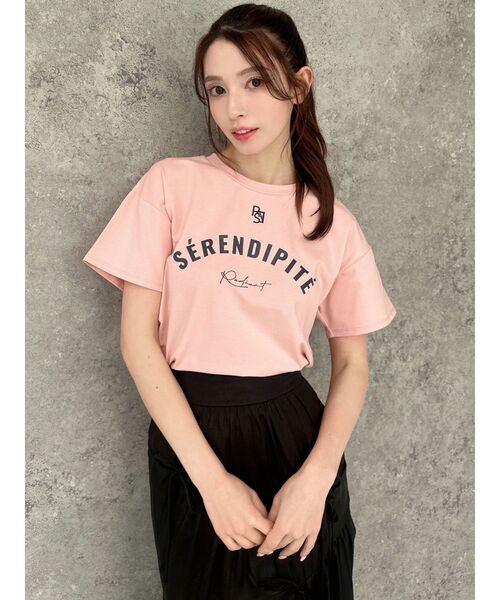 RESEXXY（リゼクシー）の「エンブロイダリーロゴTシャツ（Tシャツ/カットソー・レディース・ホワイト/ピンク/ブラック/チャコールグレー・FREE）」の9枚目の写真