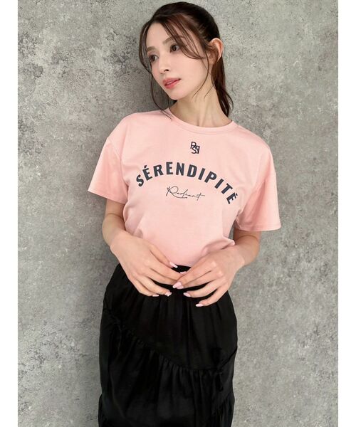 RESEXXY（リゼクシー）の「エンブロイダリーロゴTシャツ（Tシャツ/カットソー・レディース・ホワイト/ピンク/ブラック/チャコールグレー・FREE）」の10枚目の写真