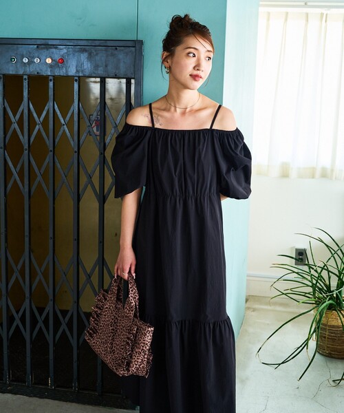 【期間限定】 セール】限定展開 2WAY ワンピース ティアード オフショルダー ワンピース