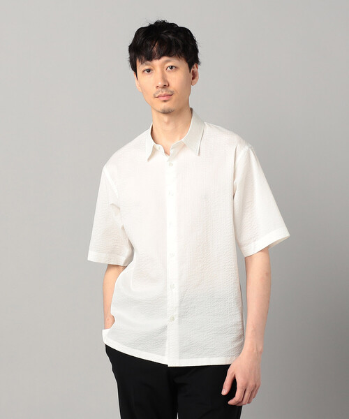 COMME CA MEN(コムサメン)の「浜松織りコットンウェーブ レギュラーカラーシャツ(シャツ/ブラウス・メンズ・ブラック/ネイビー/ホワイト・M/L/S)」の1枚目の写真