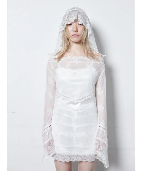 neith. ベールオフショルダードレス （White） ネイス neith./ネイス/Veil-Offshoulder Dress（ワンピース）｜neith