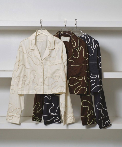 TODAYFUL/トゥデイフル】Embroidery Pajamas Shirts/エンブロイ
