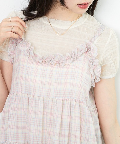 paravion(パラビオン)の「チェックミニチュニック(ワンピース・レディース・ピンク/イエロー・FREE)」の6枚目の写真