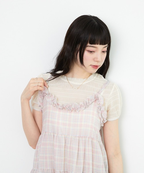 paravion(パラビオン)の「チェックミニチュニック(ワンピース・レディース・ピンク/イエロー・FREE)」の7枚目の写真