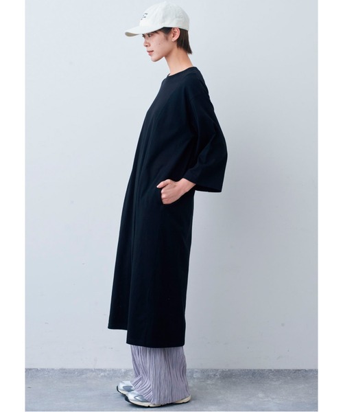 新品　doux C コットンワンピース ニットタフタコンビスカラップ ワンピース(ワンピース)｜TO BE