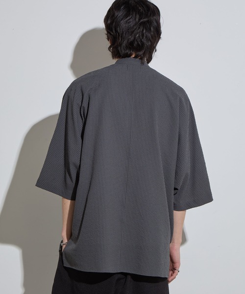 新品未使用SLICKスリック　半袖　シャツ　M SLICK シャツ 「SLICK/スリック」Linen Washer Stripe Regular