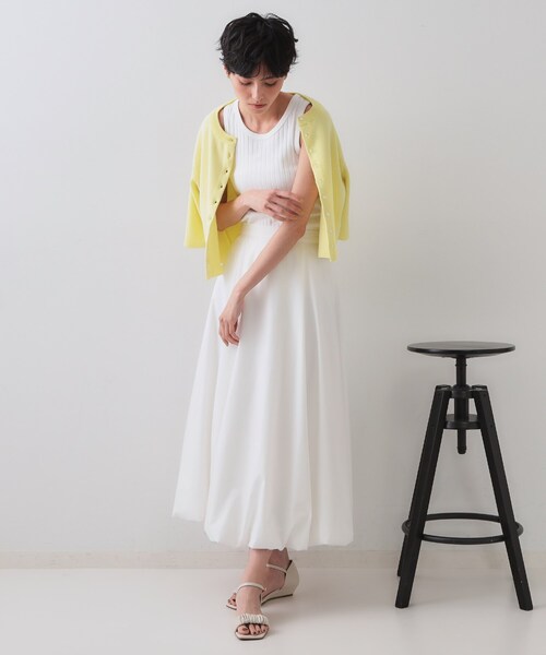 OPAQUE.CLIP（オペークドットクリップ）の「ワイドリブタンクトップ【洗濯機洗い可】（タンクトップ・レディース・ダークブラウン/ホワイト/ベビーピンク・40/38/42）」の6枚目の写真