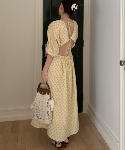 gossip!ロサンゼルス(ゴシップロサンゼルス)の「バルーンスリーブ バックオープンワンピース(ドレス・レディース・ピンク/イエロー・FREE)」の19枚目の写真