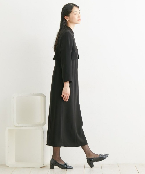Neina（ネイナ）の「【喪服・礼服】日本製生地使用　洗える防しわパールボタン付きボレロ風ワンピース＜大きいサイズ有＞〔Neina〕（スーツセット・レディース・ブラック・5L/4L/3L/LL/L/M）」の11枚目の写真