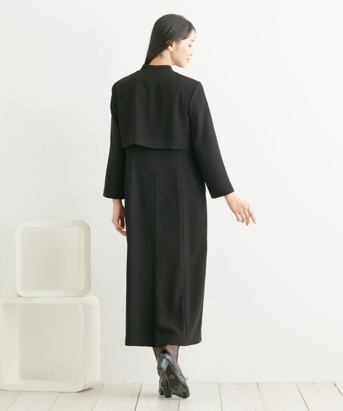 Neina（ネイナ）の「【喪服・礼服】日本製生地使用　洗える防しわパールボタン付きボレロ風ワンピース＜大きいサイズ有＞〔Neina〕（スーツセット・レディース・ブラック・5L/4L/3L/LL/L/M）」の12枚目の写真