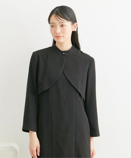Neina（ネイナ）の「【喪服・礼服】日本製生地使用　洗える防しわパールボタン付きボレロ風ワンピース＜大きいサイズ有＞〔Neina〕（スーツセット・レディース・ブラック・5L/4L/3L/LL/L/M）」の6枚目の写真