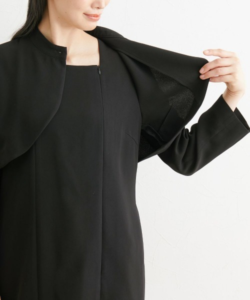 Neina（ネイナ）の「【喪服・礼服】日本製生地使用　洗える防しわパールボタン付きボレロ風ワンピース＜大きいサイズ有＞〔Neina〕（スーツセット・レディース・ブラック・5L/4L/3L/LL/L/M）」の15枚目の写真