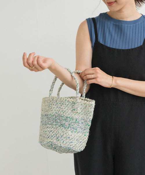 新品　アフリカンスクエア　プラスチックサイザルバッグ　アーバンリサーチ　かぐれ アフリカンスクエア アクリルサイザルバッグ[GWA5-KK24535-10