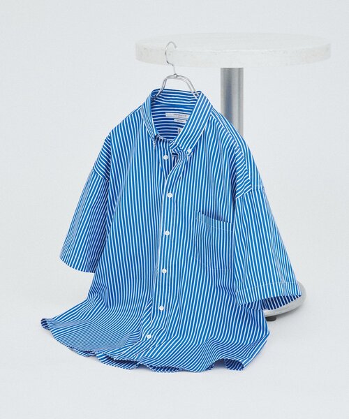 THOMAS MASON（トーマス メイソン）の「THOMAS MASON / トーマスメイソン ファットシルエット ボタンダウンシャツ（シャツ/ブラウス・メンズ・ライトブルー/ネイビー/スカイブルー/ベージュ系その他/ブルー/ブルー系その他・MEDIUM/SMALL/LARGE）」の5枚目の写真