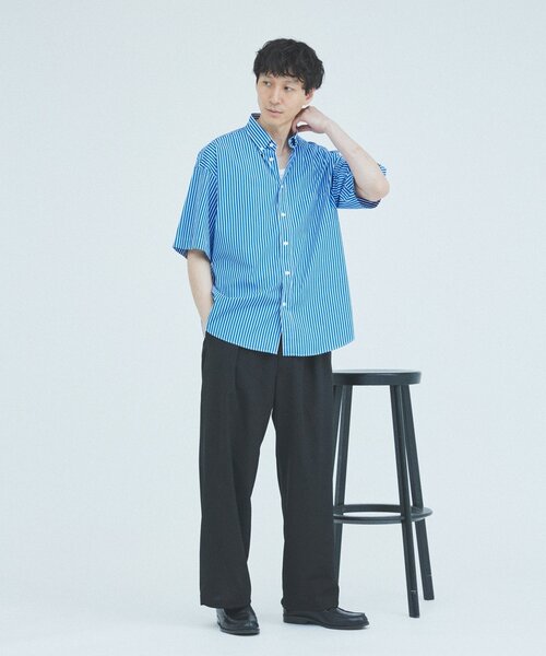 THOMAS MASON（トーマス メイソン）の「THOMAS MASON / トーマスメイソン ファットシルエット ボタンダウンシャツ（シャツ/ブラウス・メンズ・ライトブルー/ネイビー/スカイブルー/ベージュ系その他/ブルー/ブルー系その他・MEDIUM/SMALL/LARGE）」の10枚目の写真