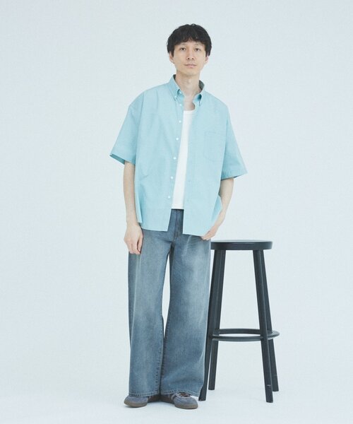 THOMAS MASON（トーマス メイソン）の「THOMAS MASON / トーマスメイソン ファットシルエット ボタンダウンシャツ（シャツ/ブラウス・メンズ・ライトブルー/ネイビー/スカイブルー/ベージュ系その他/ブルー/ブルー系その他・MEDIUM/SMALL/LARGE）」の8枚目の写真