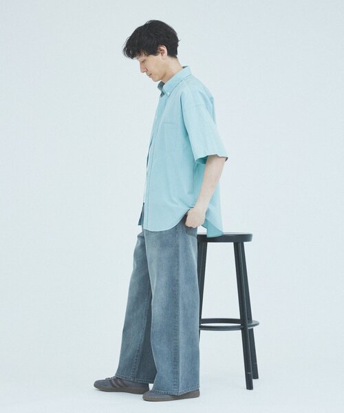 THOMAS MASON（トーマス メイソン）の「THOMAS MASON / トーマスメイソン ファットシルエット ボタンダウンシャツ（シャツ/ブラウス・メンズ・ライトブルー/ネイビー/スカイブルー/ベージュ系その他/ブルー/ブルー系その他・MEDIUM/SMALL/LARGE）」の18枚目の写真