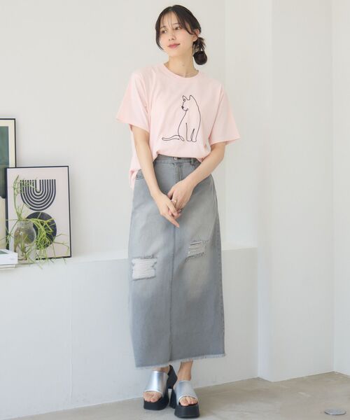 RETRO GIRL(レトロガール)の「コード刺繍アニマルTEE(Tシャツ/カットソー・レディース・ピンク/ブルー/オフホワイト・FREE)」の18枚目の写真