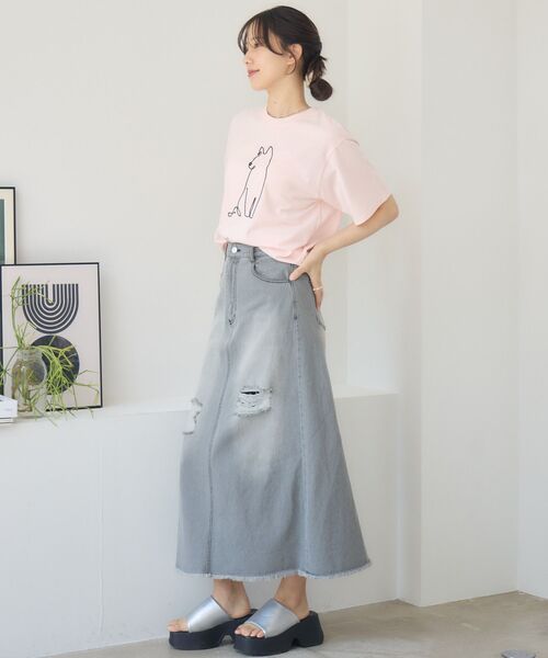 RETRO GIRL(レトロガール)の「コード刺繍アニマルTEE(Tシャツ/カットソー・レディース・ピンク/ブルー/オフホワイト・FREE)」の16枚目の写真