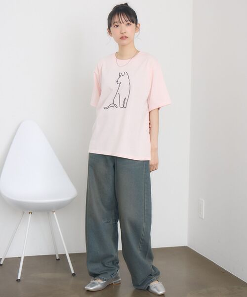 RETRO GIRL(レトロガール)の「コード刺繍アニマルTEE(Tシャツ/カットソー・レディース・ピンク/ブルー/オフホワイト・FREE)」の10枚目の写真