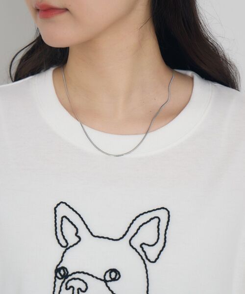 RETRO GIRL(レトロガール)の「コード刺繍アニマルTEE(Tシャツ/カットソー・レディース・ピンク/ブルー/オフホワイト・FREE)」の8枚目の写真