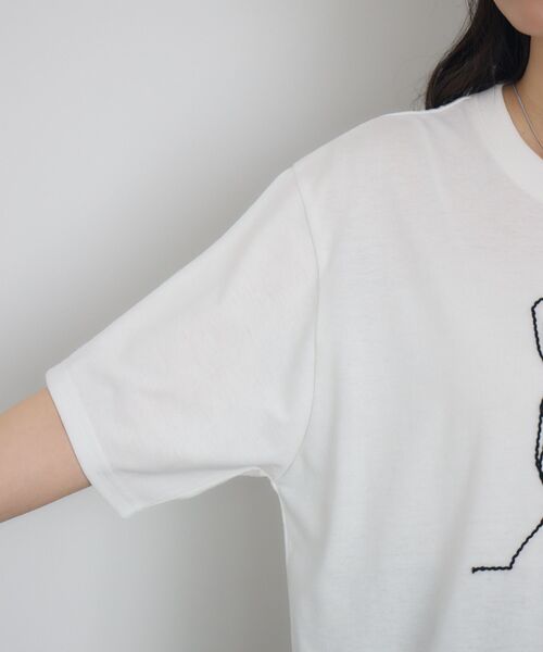 RETRO GIRL(レトロガール)の「コード刺繍アニマルTEE(Tシャツ/カットソー・レディース・ピンク/ブルー/オフホワイト・FREE)」の6枚目の写真