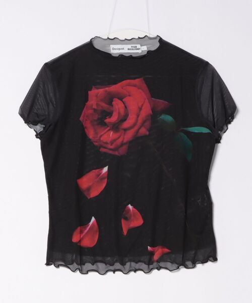 Desigual x Tyler McGillivary】花柄シアートップス ブラック（T