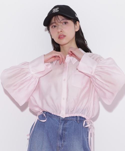 JILL by JILL STUART(ジルバイジルスチュアート)の「◇ 短丈シアーシャツ(シャツ/ブラウス・レディース・ホワイト/ピンク/ブルー・FREE)」の3枚目の写真
