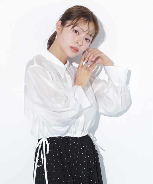 JILL by JILL STUART(ジルバイジルスチュアート)の「◇ 短丈シアーシャツ(シャツ/ブラウス・レディース・ホワイト/ピンク/ブルー・FREE)」の7枚目の写真