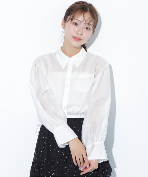 JILL by JILL STUART(ジルバイジルスチュアート)の「◇ 短丈シアーシャツ(シャツ/ブラウス・レディース・ホワイト/ピンク/ブルー・FREE)」の5枚目の写真