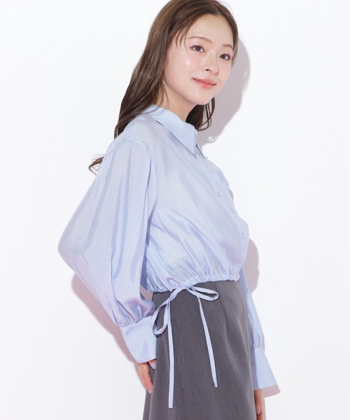 JILL by JILL STUART(ジルバイジルスチュアート)の「◇ 短丈シアーシャツ(シャツ/ブラウス・レディース・ホワイト/ピンク/ブルー・FREE)」の12枚目の写真