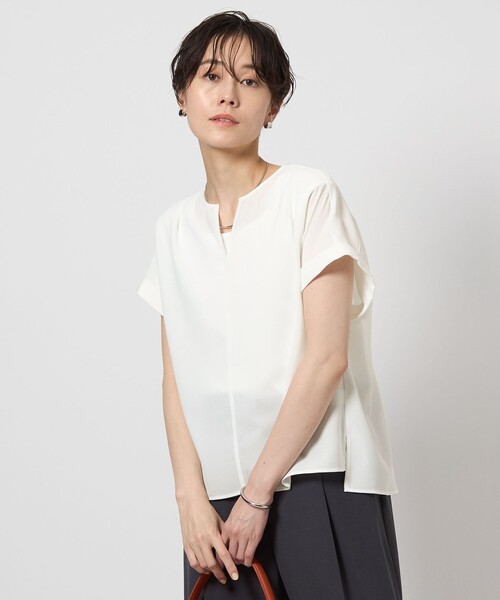 「green label relaxing」 半袖ブラウス SHORT ホワイト レディース セール】TEE ショートスリーブ ブラウス（シャツ/ブラウス