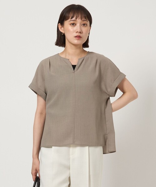 green label relaxing(グリーンレーベルリラクシング)の「TEE ショートスリーブ ブラウス(シャツ/ブラウス・レディース・ブラック/モカ/ホワイト・FREE)」の3枚目の写真