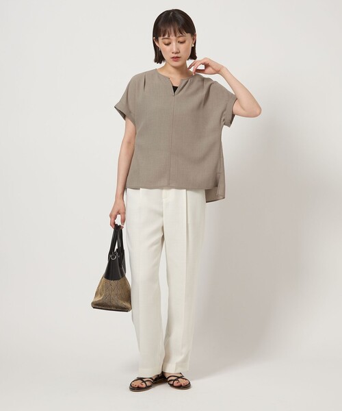 green label relaxing(グリーンレーベルリラクシング)の「TEE ショートスリーブ ブラウス(シャツ/ブラウス・レディース・ブラック/モカ/ホワイト・FREE)」の12枚目の写真