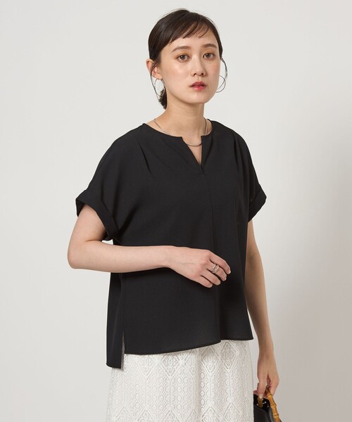 green label relaxing(グリーンレーベルリラクシング)の「TEE ショートスリーブ ブラウス(シャツ/ブラウス・レディース・ブラック/モカ/ホワイト・FREE)」の9枚目の写真
