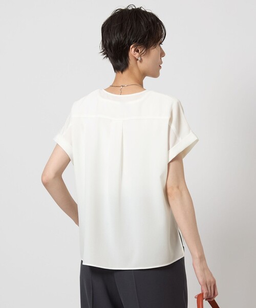 【新品未使用】green label ショートスリーブ ブラウス　白 green label relaxing ブラウス シャツ スカーフタイ ショート
