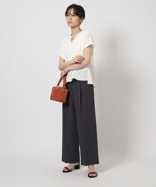 green label relaxing(グリーンレーベルリラクシング)の「TEE ショートスリーブ ブラウス(シャツ/ブラウス・レディース・ブラック/モカ/ホワイト・FREE)」の4枚目の写真