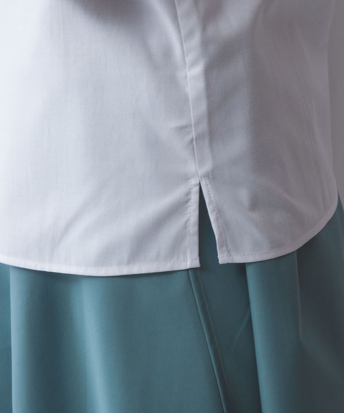 セール】【NARACAMICIE】オックスフォードスタンドバンドカラー半袖