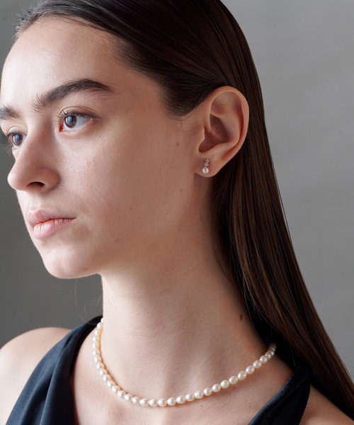 ALLURELLE(アリュレル)の「【ALLURELLE】淡水パール パール×ジルコニアピアス silver925 KNF-TP(ピアス(両耳用)・レディース・シルバー/ホワイト/ゴールド・FREE)」の9枚目の写真