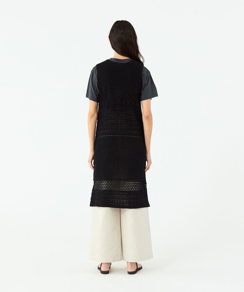 MACPHEE（マカフィー）の「【WEB限定】コットンレーシー ノースリーブワンピース（ニット/セーター・レディース・ホワイト/ブラック・S）」の8枚目の写真